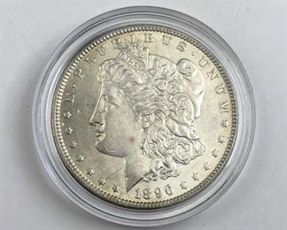  1896 Morgan Silver Dollar, AU+