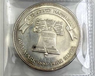  1oz Troy Silver Liberty Bell Style Round .999