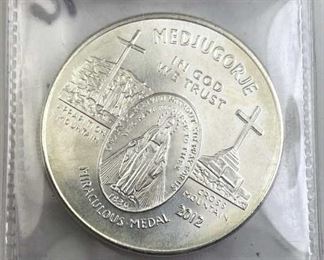  1oz Troy Silver Queen of Peace Round .999