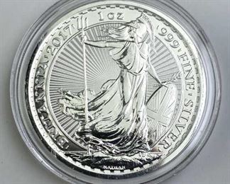  2017 1oz Troy Silver British Britannia .999