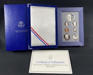 Includes silver dollar. 1993 Prestige Silver Proof Coin Set, United States