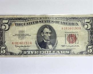  1963 U.S. $5 Red Seal United States Note