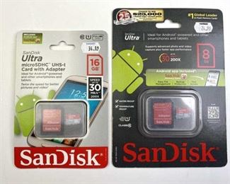  SanDisk Ultra Micro SDHC Cards, 16gb + 8gb