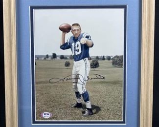 Looks to be a good PSA certification Johnny Unitas G.O.A.T. Autograph w/ PSA Certification