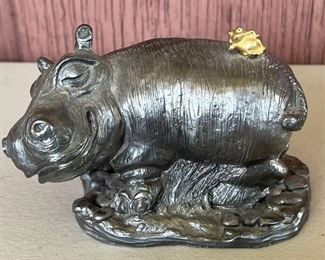 1992 Hippo By Michael Ricker Pewter Figurine 273/1250
