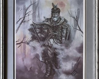 Michael Ricker Signed Limited Edition Mountain Man Print In Frame 102/750