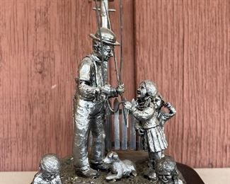 Balloon Scene By Michael Ricker Pewter Figurine (as Is)