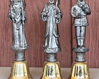 (3) Michael Ricker Holiday Collection Pewter Bells