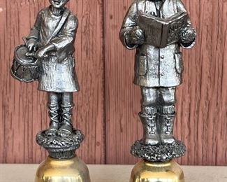 (2) Michael Ricker Pewter Figurines - Caroler 3137/3500  And Drummer 3910/5000