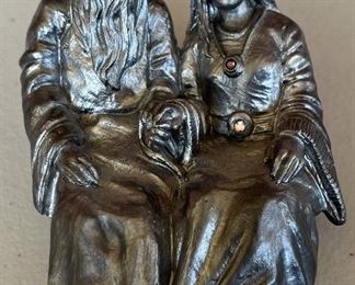 1999 Michael Ricker King And Queen Sitting Pewter Figurine 104/300