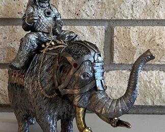 Michael Ricker Alyce Pewter Elephant Rider Figurine 1995 140/1000 (as Is)