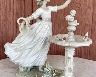 Lladro 6106 1993 "Spring Joy" Figurine Female And Birds