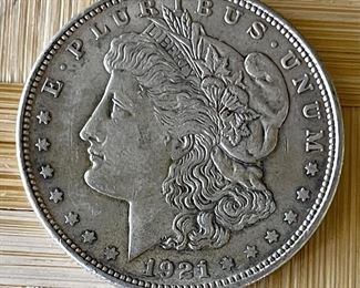 1921 Morgan Silver Dollar Coin 