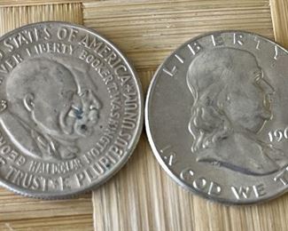 1953 George Carver Commemorative Silver Half Dollar Coin & 1961 Franklin Silver Half Dollar Coin 
