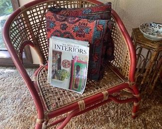 Pillows and magazines are sold, chair available