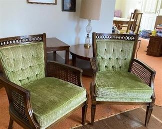 Triune by Drexel caned living room side chairs