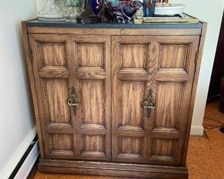 Gorgeous dry bar with two doors and slate top