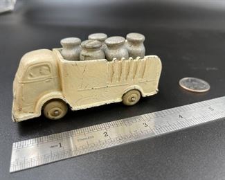 The milk containers come out of the truck