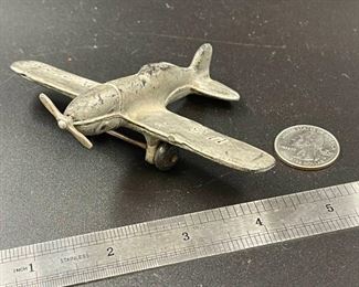 Aub-Rubr Auburn Indiana Hard Rubber Childs Toy Airplane US NX21755 WWII 1940s Still Has Propeller