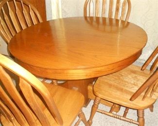 Light oak dinette table & 4 chairs