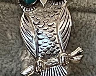 vintage owl brooch 