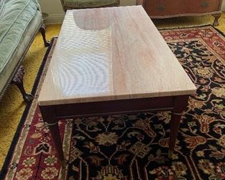 marble top coffee table in light pink 1/2 price!