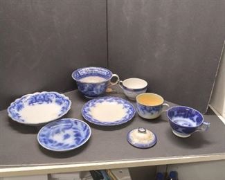 blue flow china pieces