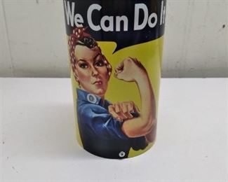 we can do it, license plate canister