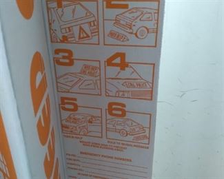 car emergency sign windshield sun visor. 