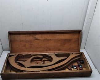 vintage game in wooden box