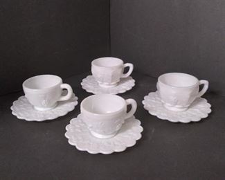 4 Westmoreland cups and saucers