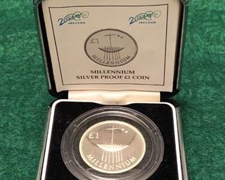 2000 Ireland 1 Millennium Silver Coin