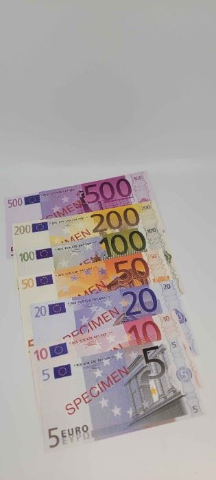 Euro Speciman Bank Notes
