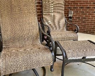 Matching porch chairs and ottoman 