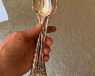 Sterling “Old Mirror” iced tea spoons