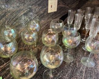 Iridescent wine glasses 
