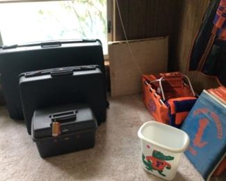Delsey hard luggage set. Lots of Fla Gator items