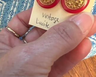 Vintage lucite earrings 