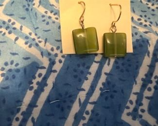 Olive green lucite danglies