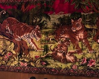 Vintage tiger tapestry 