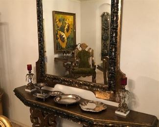 MCM large mirror and entry table 