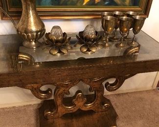 Another MCM Hollywood Regency entry table 