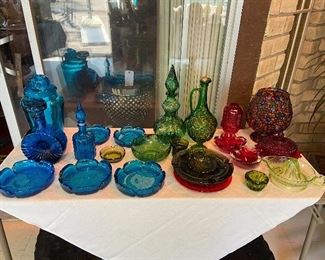 Colorful glass pieces