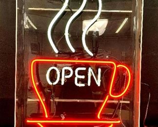 Neon Open Coffee Shop Sign
