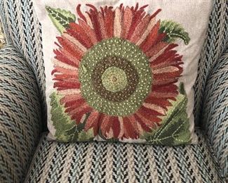 Pair Embroidered pillows