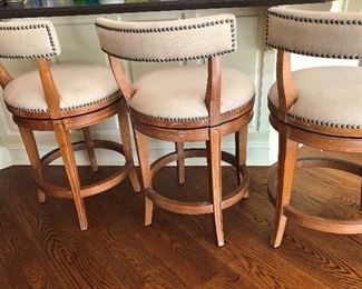 SOLD 2 - Only 1 left  FRONTGATE Counter chairs/nail head trim / swivel