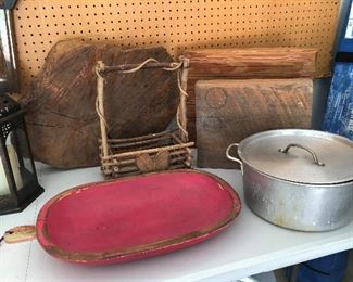 Amazing wood blocks S O L D; dough bowl; hush puppy pot