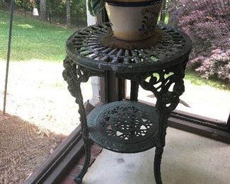 Wrought Iron two tier plant stand/table