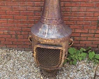 Tall cast iron Chiminea