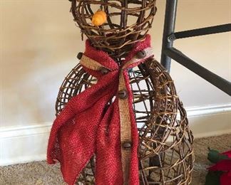 Tall rattan snowman